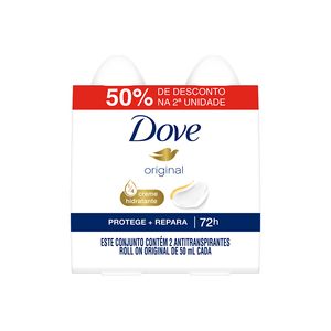 Kit Desodorante Dove Original Rollon 2un Grátis 50% na Segunda un