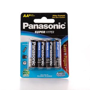 Pilha Panasonic Comum Pequena AA Leve Mais Pague Menos 8Unidades