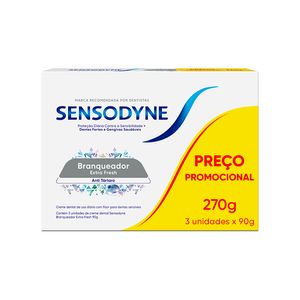 Creme Dental Sensodyne Branqueador Extra Fresh com 3un 90g