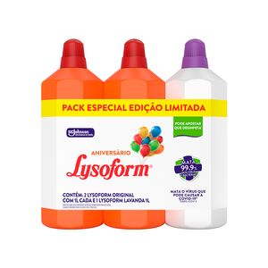 Desinfetante Lysoform 1L c/ 2un Original + 1un Lavanda Edição Limitada un