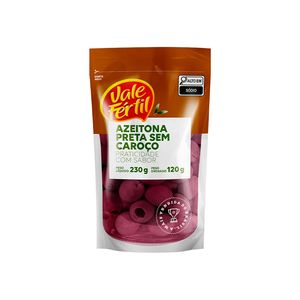 Azeitona Vale Fértil Preta S/ Caroço  Doypack 120g