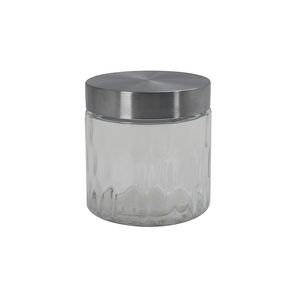 Pote Vidro Mozcada Bolhas c/ Tampa Inox Redondo 800ml Un