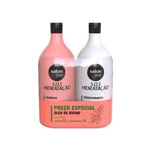 Shampoo 1L + Condicionador 1L Salon Line SOS Óleo de Rícino un