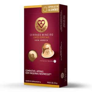Café 3 Corações Cerrado Mineiro com 10 Cápsulas 50g