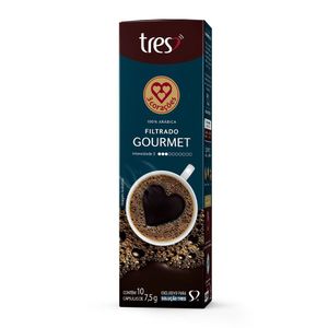 Café Três Coado Gourmet com 10 Cápsulas 75g