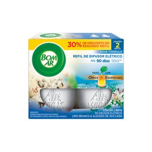 Refil Difusor Bom Ar Elétrico Algodão 30% Desconto no Segundo Refil un
