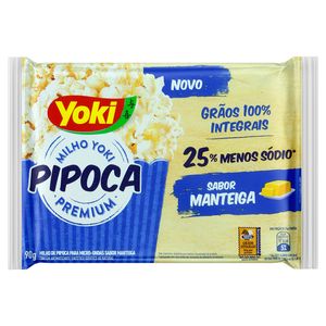 Pipoca de Microondas Yoki Light Manteiga 90g