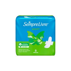 Absorvente Sempre Livre Adap Plus Com Abas Suave 8 un