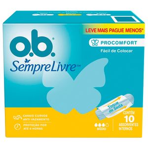 Absorvente Interno O.B. Médio Lv+ Pg- 10un