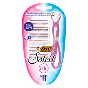 Aparelho Barbear Bic Soleil Clic Soleil com 6 Cartuchos