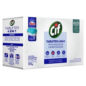 Lava Louças Cif Tablete 4 em 1 para Máquina de Lavar Louça 315g