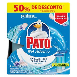 Higienizador Sanitário Pato Gel Adesivo Marine 50% Desconto Segundo Refil 2un