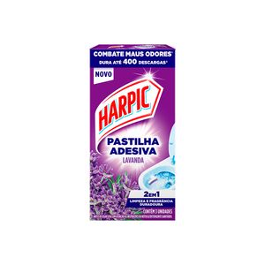 Higienizador Sanitário Harpic Pastilha Adesiva 2em1 Lavanda com 3Un