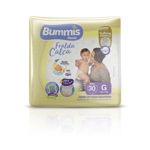 Fralda Bummis Tubos Calca Mega G com 30Unidades