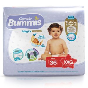 Fralda Capricho Bummis Tubos Mega Xxg 36Unidades