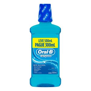 Enxague Bucal Oral-B Menta Leve 500 Pague 300 ml