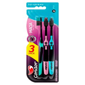 Escova Dental Condor Top Plus Classic com 3un