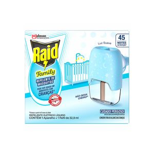 Aparelho Elétrico Raid Family 45 Noites + Refil 32,9ml