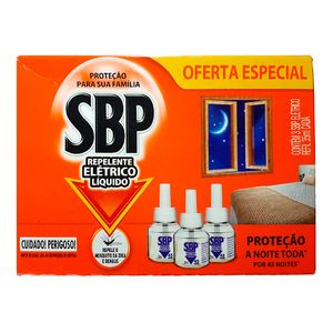 Refil Elétrico SBP 45 Noites Oferta Especial com 3Unidades 35ml
