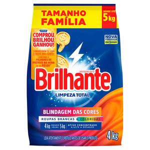 Lava Roupas Brilhante Limpeza Total Sachê 4kg