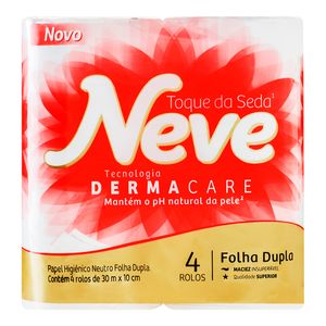 Papel Higiẽnico Neve Folha Dupla com 4 Rolos 30m