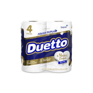Papel Higiênico Duetto Folha Dupla Neutro com 4 Rolos 30m