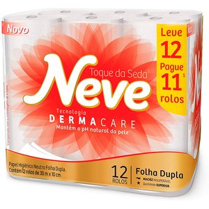 Papel Higiênico Neve Folha Dupla Lv12 Pg11 com 30m