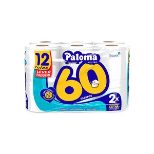 Papel Higiênico Paloma Neutro Lv+ Pg- com 12 Rolos 60m
