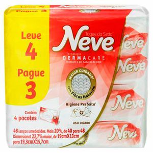 Lenço Umedecidos Neve Leve 4 Pague 3 com 48Unidades