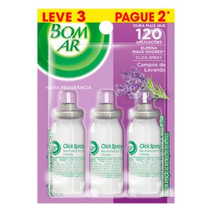 Odorizador Bom Ar Click Spray Lavanda Refil Leve 3 Pague 2 com 12ml