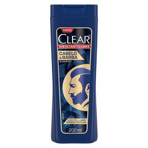 Shampoo para Cabelos Clear Anticaspa Masculino Cabelo & Barba 200ml