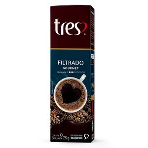Café Três Coado Gourmet com 10 Cápsulas 75g