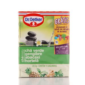 Chá Dr.Oetker Verde Gengibre, Abacaxi e Hortelã 22,5g