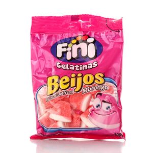 Balas de Gelatina Fini Beijos de Morango 80g