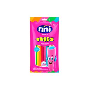 Balas de Gelatina Fini Tubes Arco Iris 80g