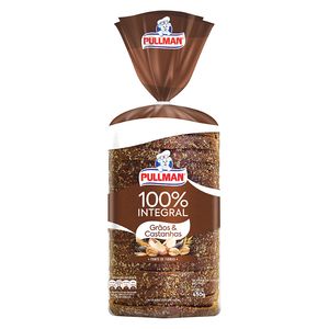 Pão de Forma Pullman Grãos e Castanhas 100% Integral 450g