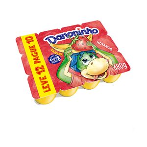 Danoninho Petit Suisse Morango e Banana 480g 12 unidades