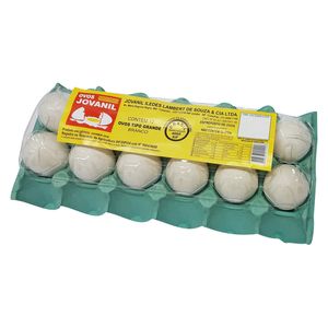 Ovos Jovanil Brancos Grandes Pvc com 12Unidades