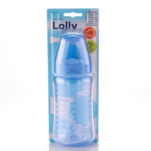 Mamadeira Lolly Big Clean Silicone Bico Orto 340ml Azul
