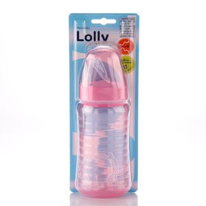 Mamadeira Lolly Big Clean Silicone Bico Orto 340ml Rosa