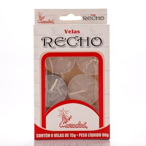 Vela Moroaba Recho Branca 6Unidades