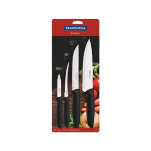 Conjunto Facas Tramontina Inox Plenus Preto 4 Peças