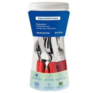 Conjunto Talheres Tramontina Ipanema Vermelho 24un