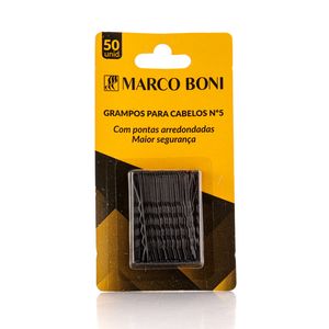 Grampo Marco Boni para Cabelo Preto N.5 com 50Unidades