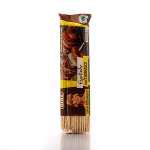 Espeto Gina para Churrasco Madeira 25cm 100Unidades