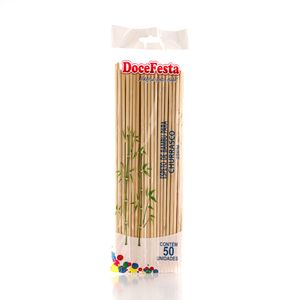 Espeto Doce Festa para Churrasco Bambu 25cm 50Unidades