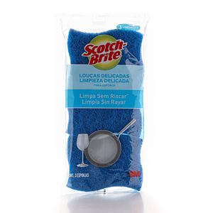Esponja Scotch Brite Não Risca Azul Leve Mais Pague Menos com 3un
