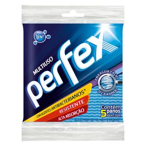 Pano Multiuso Perfex Azul com 5Unidades