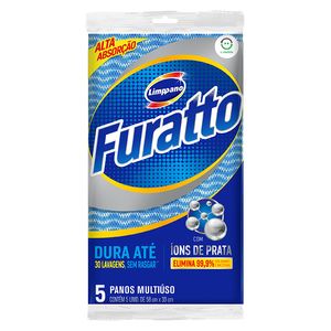 Pano Multiuso Limppano Furatto Azul com 5Unidades
