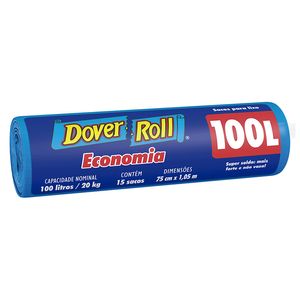 Saco Plástico Dover Roll para Lixo Economia Azul 100l 15Unidades